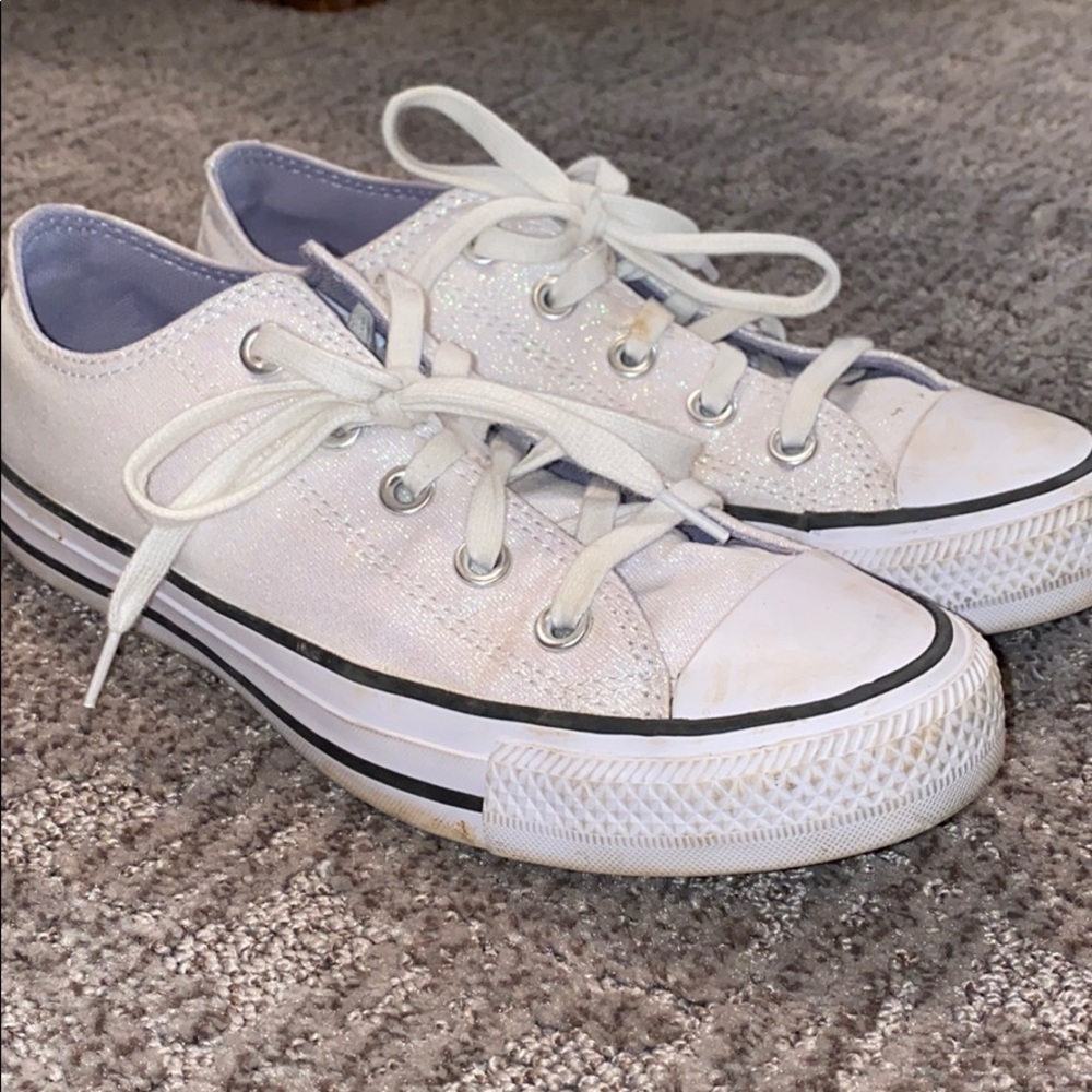 White glitter converse